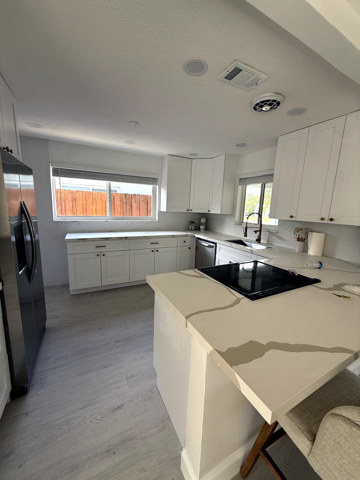 Modern kitchen with impact windows